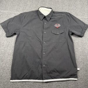 Troy Lee Designs Shirt Mens XL Black Snap Button Mechanic Garage Pit Crew MX SX